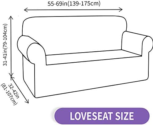 ZNSAYOTX Loveseat Covers High Stretchy Spandex Pet Friendly Sofa Slipcover 1 Piece Non Slip Couch Furniture Protection Covers (Black, Loveseat)