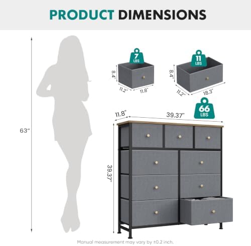 OLIXIS 9 Drawer Tall Dresser for Bedroom, Closet Organizers and Storage