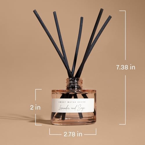 Sweet Water Decor Spa Day Reed Diffuser – Room Decor Aesthetic with Long-Lasting Premium Fragrance of Sea Salt, Jasmine, Wood and Cream for 4 Months – Ideal for Aromatherapy and Home Decor