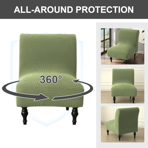 Eco-Ancheng Armless Chair Slipcover Removable Armless Accent Chairs Covers Washable Armless Slipper Chair Slipcover Printed Armless Chair Furniture Protector Covers for Living Dining Room Hotel,22