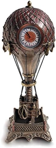 Veronese 12 1/4 Inch Steampunk Hot Air Balloon Clock Cold Cast Resin Bronze Finish Sculpture