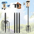 Gtongoko Smart Bird Feeder Pole 1-Inch Dia 63 Inch Bluebird House Pole for Outdoors Weather Station Heavy Duty Metal Mounting Kit Adjustable Bird Feeder Stand Black