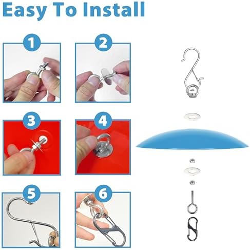 13" Bird Feeder Rain Guard, Hummingbird Feeder Shade Dome Cover, Hanging Baffle for Bird Feeder Pole,Smart Birds Feeder's Umbrella(Translucent Blue), 1 Pack