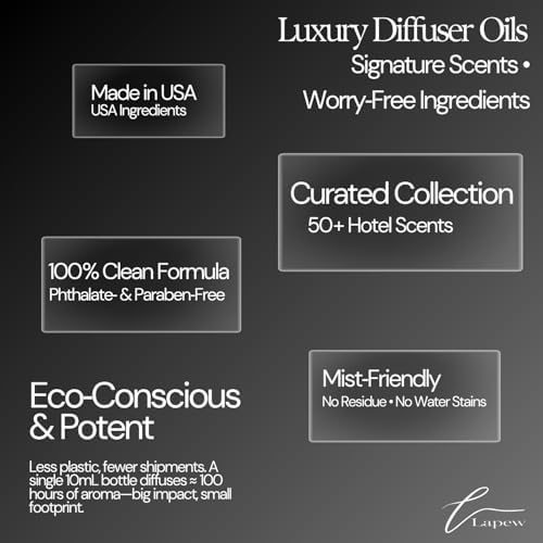 Lapew Eucalyptus Mint Harmony Waterless Diffuser Oil | Fragrance Oil for Nebulizer & Cold Air Diffusers | Scented Home Oil | 0.34 fl oz
