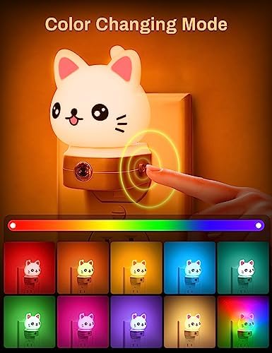 DORESshop Cat Night Lights Plug Into Wall,Cute Night Light for Kids