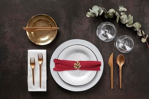 Accent Home Red Lace Cloth Napkins, Set of 6, 18x18 Inches