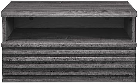 Modway Render Mid-Century Modern, Wall-Mount Nightstand, Charcoal