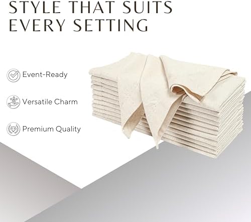 Ramanta Home Natural Linen Flax Cloth Napkins Set of 4, 18x18 Inches