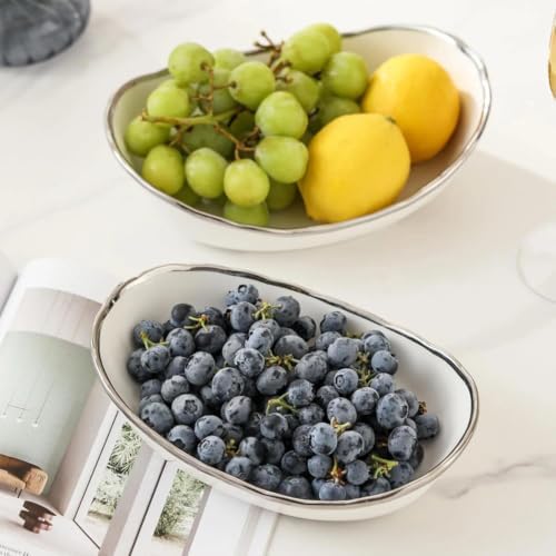 2 Tier Fruit Bowl, Ceramic Fruit Basket for Kitchen Counter 2