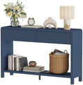 FATORRI Console Table for Entryway with 2 Fluted Drawers, 47.2" Blue