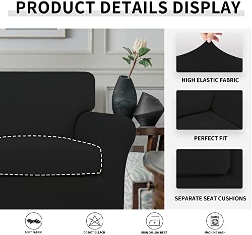 Easy-Going 2 Pieces Stretch Sofa Slipcover for Armchair Washable