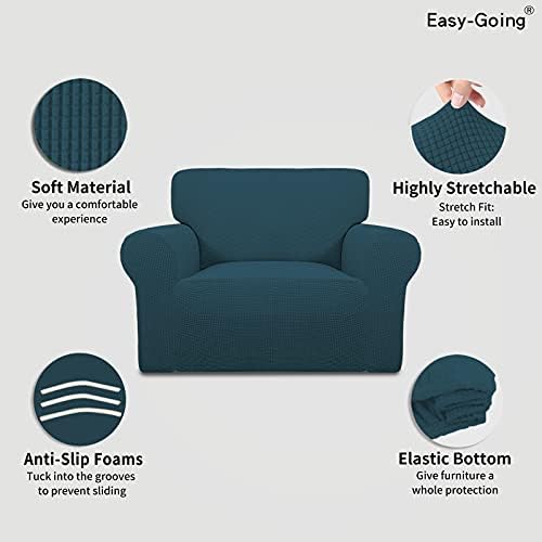 Easy-Going Stretch Oversized Chair Slipcover with Arm Washable Deep Teal