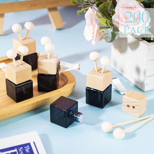 Zubebe 60 Pcs Car Diffuser Vent Clip Empty Diffuser Bottle, Gradient Black