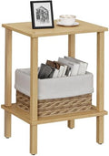 TUTOTAK End Table, Side Table, Nightstand, 2-Tier Storage Shelf