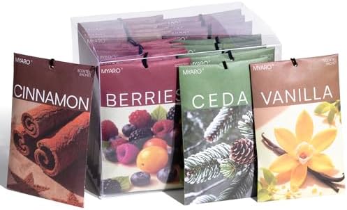 MYARO 20 Pack Assorted Warm Scented Sachets, Closet Deodorizer Freshener