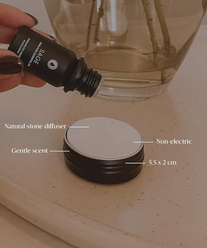 Bursera Essential Oil Diffusing Stone, Portable Non-Electric Essential Oil Diffuser, Tree Planted with Every Order, Natural Waterless Passive Diffuser for Essential Oils