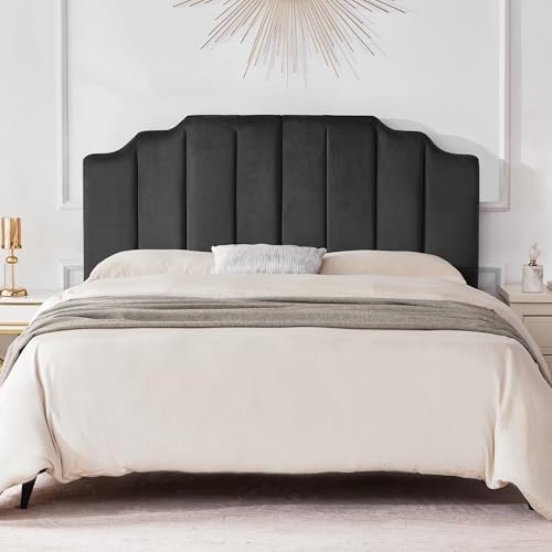 King Upholstered Headboard, Velvet Head Board, Tufted King Headboard Only