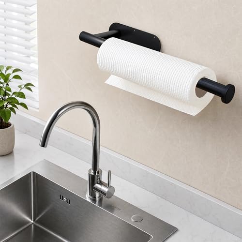 DEKAVA Paper Towel Holder Under Cabinet Wall Mount for Kitchen Paper Towel