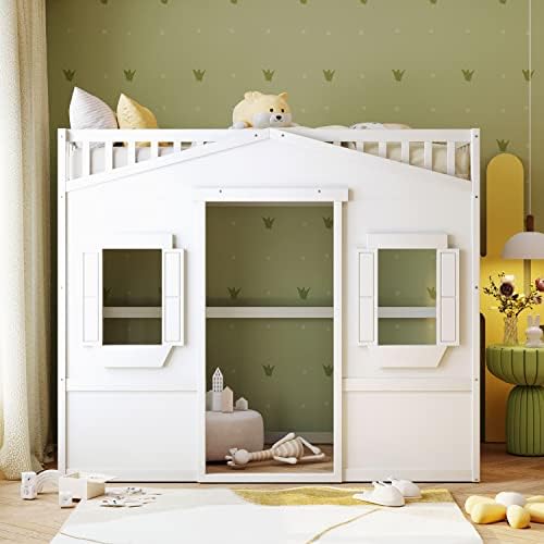 Bellemave Twin Loft Bed with Ladder, Solid Pine Wood Frame, 250LBS Capacity