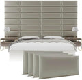 Vänt Wall Mounted Headboard Panels, Queen/Full, Metallic Neutral Champagne