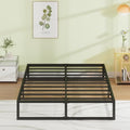 EMODA 12 Inch Queen Bed Frame No Box Spring Needed Heavy Duty Metal Platform BedFrame Queen Size with Steel Slats, Easy Assembly, Black