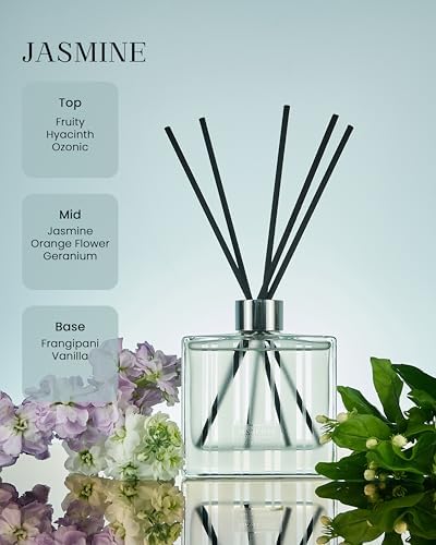 M&SENSE Reed Diffuser Set, Jasmine, 7.04 oz Natural Essential Oil