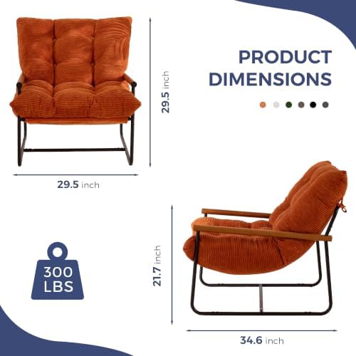 MAXYOYO Modern Accent Chair, Comfy Living Room Chair with Metal Frame