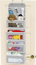 Simple Houseware 4 Clear Window Pocket Over Door Hanging Organizer, Gray