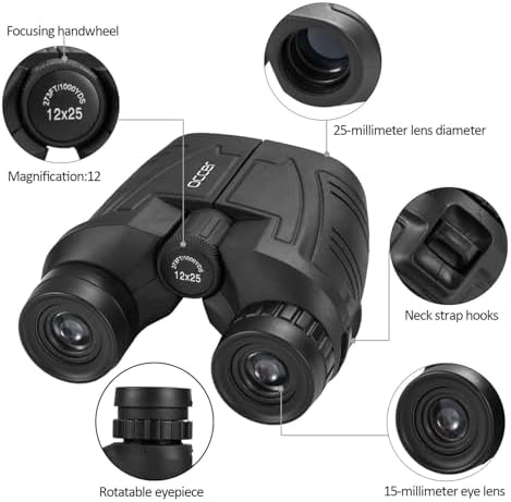 Occer 12x25 Compact Binoculars for Adults and Kids