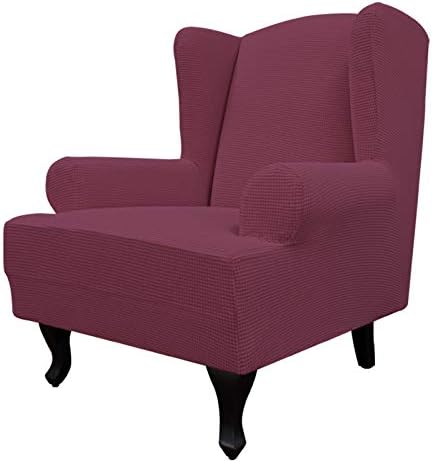 Easy-Going Stretch Large Wingback Chair Sofa Slipcover ASH Rose