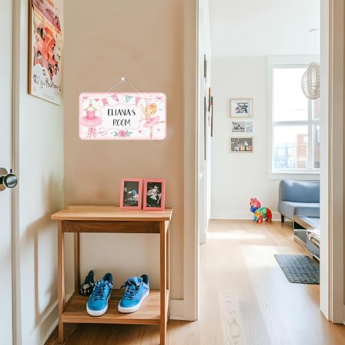 Custom Door Sign Ballerina Room Decor Personalized Girl Nursery Wall Art Bedroom Name Hanger