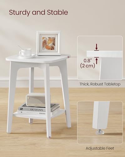 VASAGLE Side Table, 2-Tier Small Square End Table, Nightstand