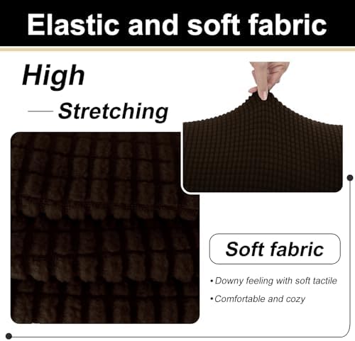 U-NICE HOME 4 Pieces Stretch Couch Cover Sofa Slipcover, Chocolate