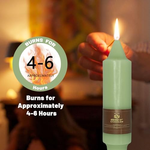 NJAO HOO Green Short Taper Candle 5 Inch Candlesticks Unscented Dripless Gradient Colored Tapered Candle Set for Home Decor Wedding Party Dinner Candles, 4 Pack