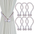 KLOGTSIND Magnetic Curtain Tiebacks, 6 Pack Wood Bead Curtain Holdbacks