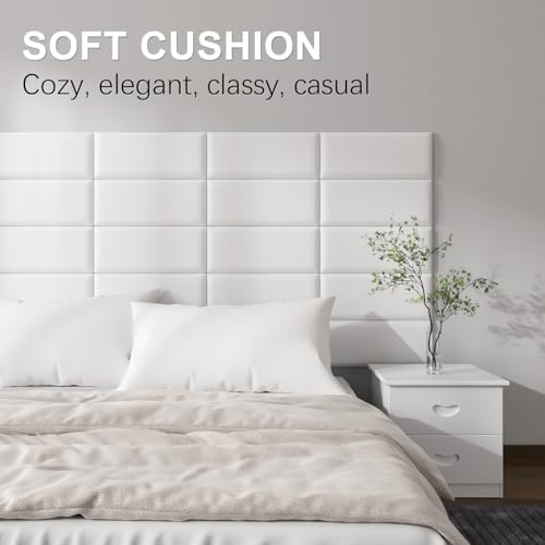 Headboards Wall Panel for Twin, Self-Adhesive 3D Upholstered Panel for Bedroom/Living Room (6 Pieces 9.84 in x 23.6 in)