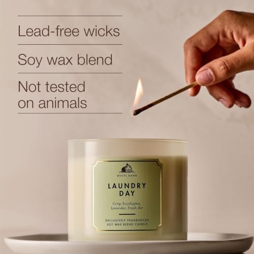 Bath & Body Works 3-Wick Candle, Laundry Day Scent, 2 Pack