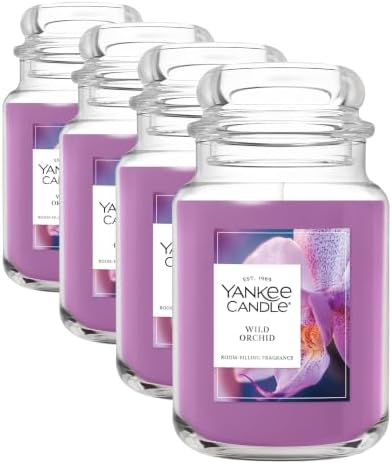 Yankee Candle Wild Orchid Scented Candle, 22oz Large Jar (Pack of 4)