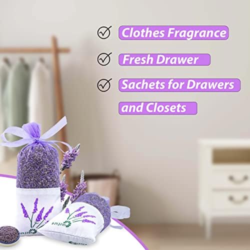 8 Packs French Lavender Sachets for Drawers and Closets Fresh Scents
