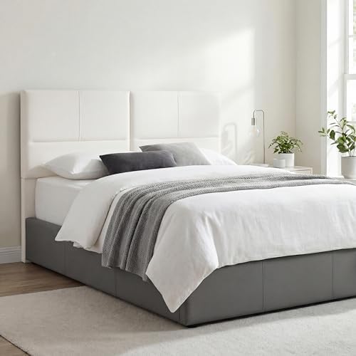HAOBO Home Upholstered King Headboard Only, Modern Faux Leather Panel Beige