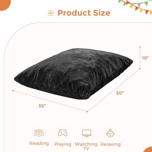 MAXYOYO 3 in 1 Kids Bean Bag Chair, Comfy Floor Sofa with Removed Cover