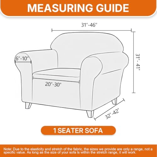 XINEAGE Stretch Armchair Slipcover, Non-Slip Pet Couch Cover,Light Gray