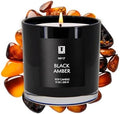 Lulu Candles | Warm Amber Candle | Luxury Scented Soy Jar Candle | Hand Poured in The USA | Highly Scented & Long Lasting (9 Oz., Black Amber)