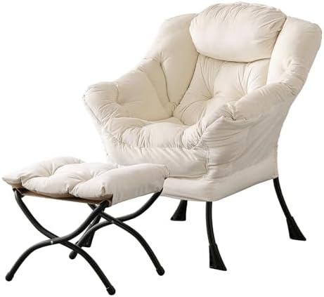 LITA Lazy Chair with Ottoman, Comfy Accent Reading Chair