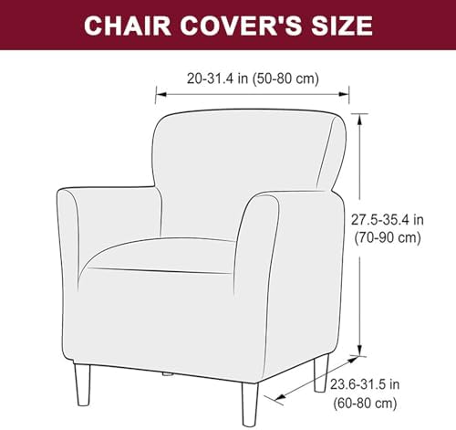 Armchair Covers Stretch Arm Covers Chair Couch Covers, Faux Leather Looking Armchair Slipcover Washable Chair Protector for Living Room (Color D-4)