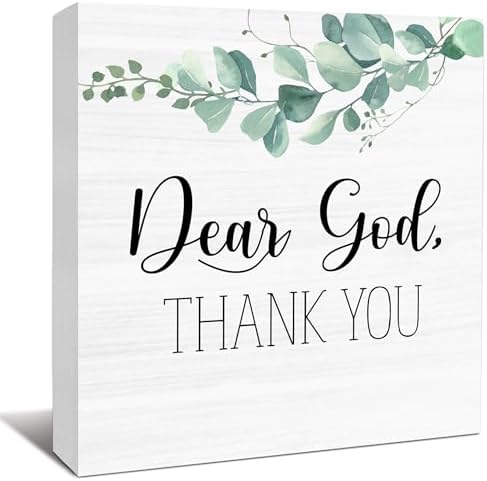 Farmhouse Decor, Christian God Home Decorations, Aesthetic Entry Way Table Shelf Wood Box Decor, Living Room Table Accessories, Boho Office Decorations For Work (05)