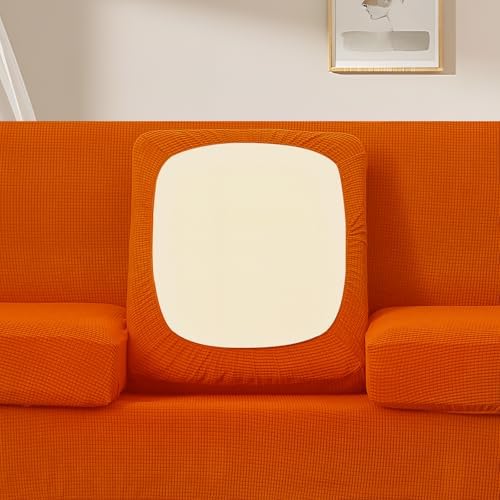 U-NICE HOME 3 Pieces Stretch Couch Cover Sofa Slipcover, Orange