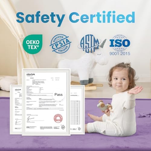 1.3" Thick Baby Play Mat for Floor,79x79 Large Memory Foam Tummy Time Mat