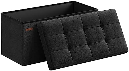 SONGMICS 30 Inches Folding Storage Ottoman Bench, Load 660 lb
