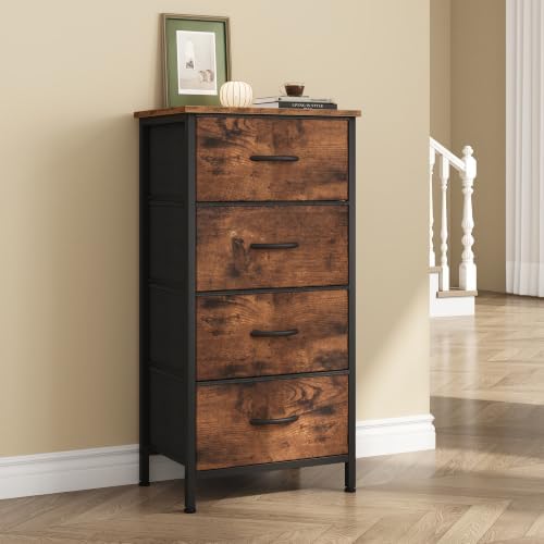 Sweetcrispy 4 Drawer Dresser, Tall Storage Cabinet for Bedroom and Closet